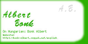 albert bonk business card